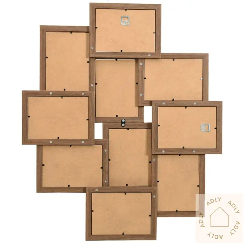 Fotorammekollasj For 10X(13X18 Cm) Bilde Lysebrun Mdf