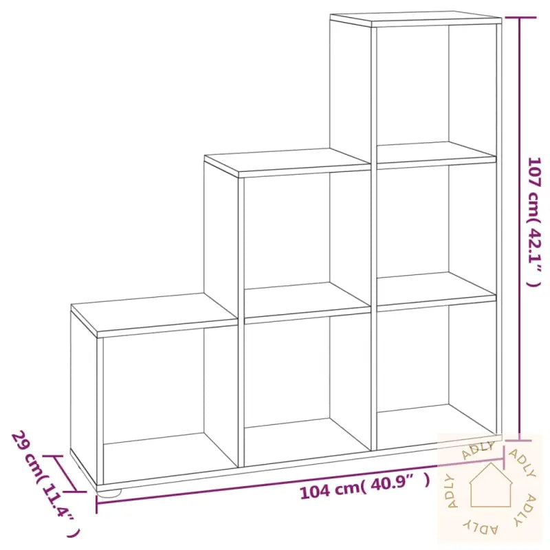 Bokhylle Grå Sonoma 107 Cm Konstruert Tre