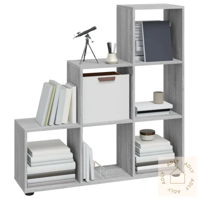 Bokhylle Grå Sonoma 107 Cm Konstruert Tre