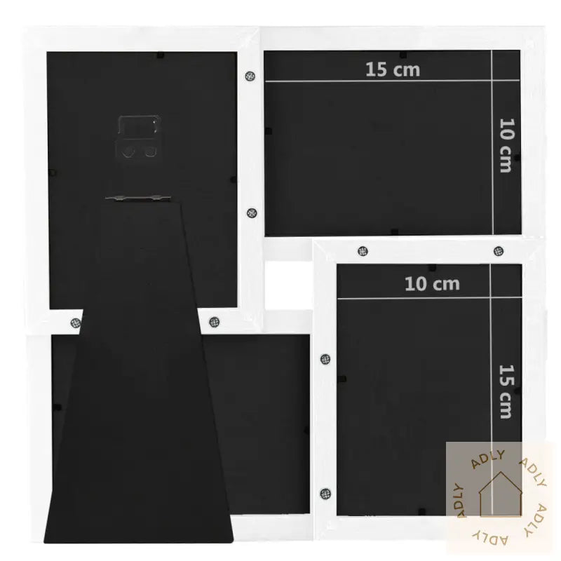 Fotorammekollasj For 4X(10X15 Cm) Bilde Hvit Mdf