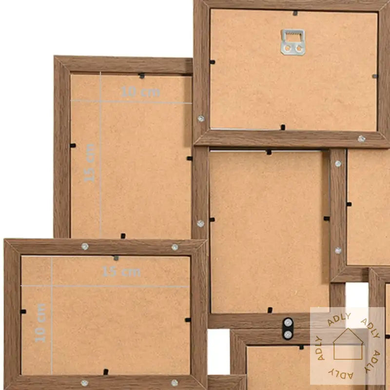 Fotorammekollasj For 10X(10X15 Cm) Bilde Lysebrun Mdf