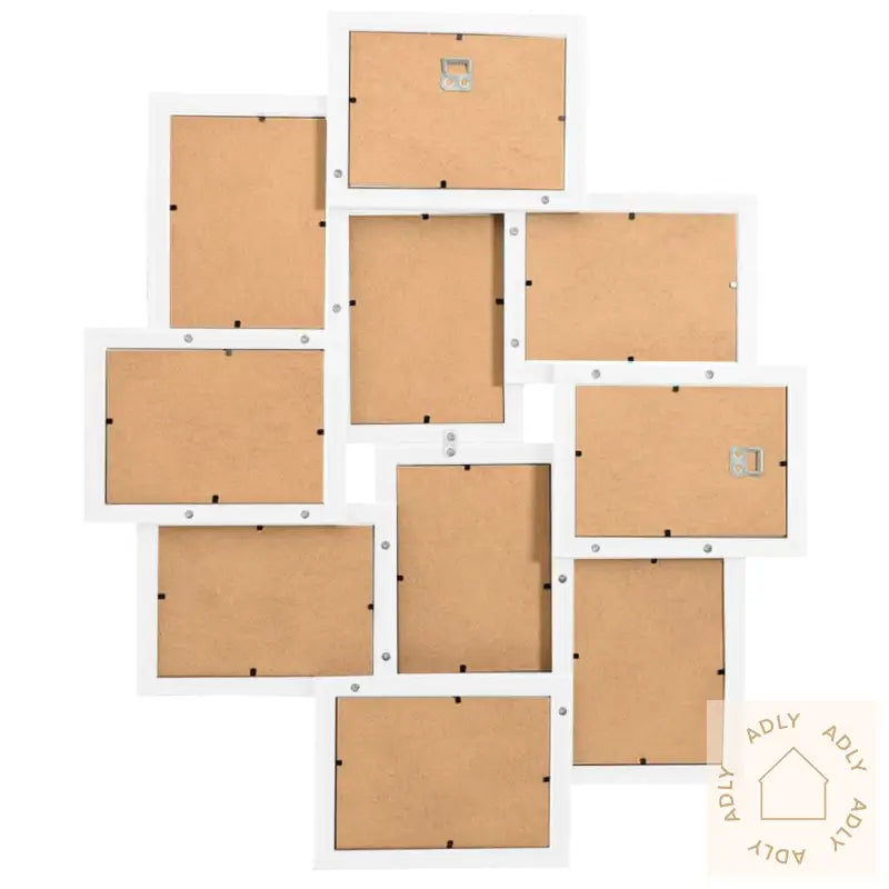 Fotorammekollasj For 10X(10X15 Cm) Bilde Hvit Mdf