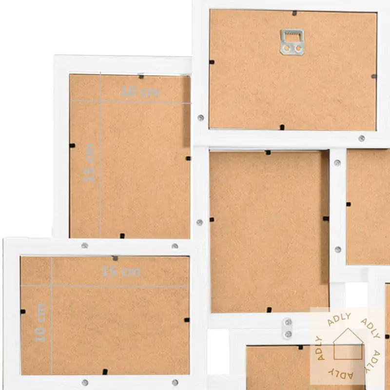 Fotorammekollasj For 10X(10X15 Cm) Bilde Hvit Mdf