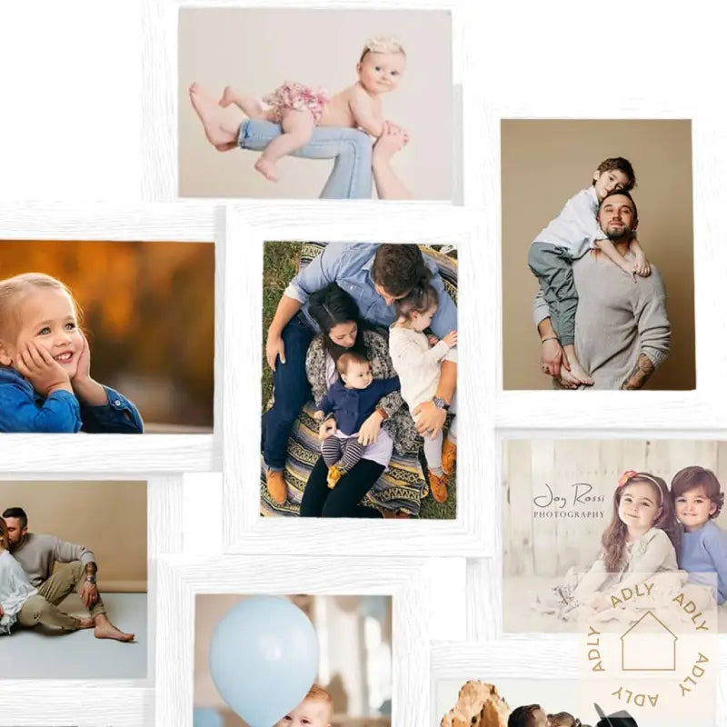 Fotorammekollasj For 10X(10X15 Cm) Bilde Hvit Mdf