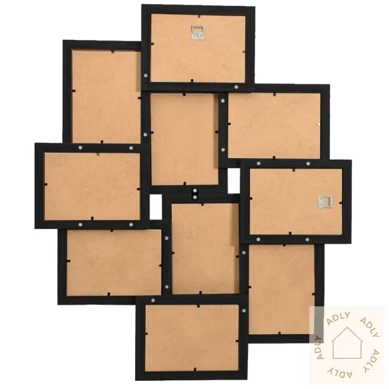 Fotorammekollasj For 10X(10X15 Cm) Bilde Svart Mdf
