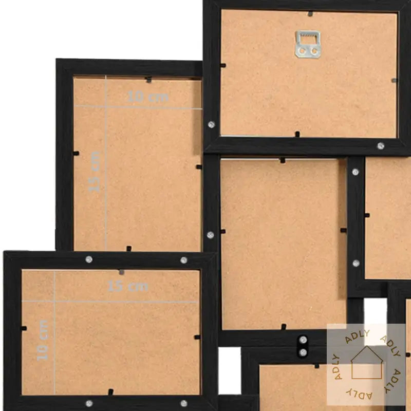 Fotorammekollasj For 10X(10X15 Cm) Bilde Svart Mdf