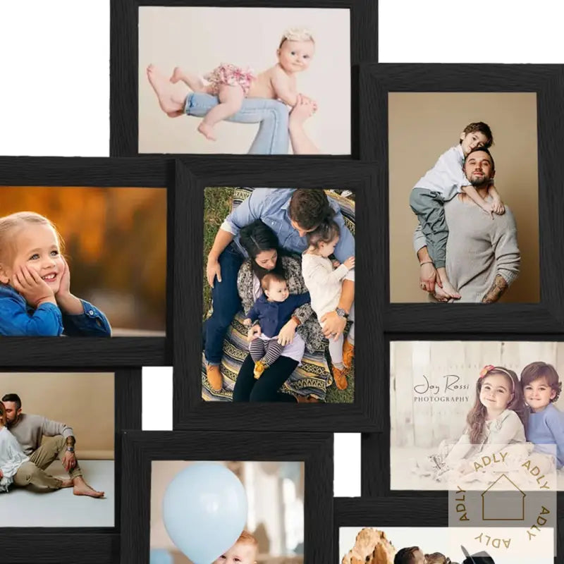 Fotorammekollasj For 10X(10X15 Cm) Bilde Svart Mdf
