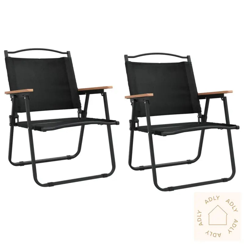Campingstoler 2 Stk Svart 54X55X78 Cm Oxfordstoff