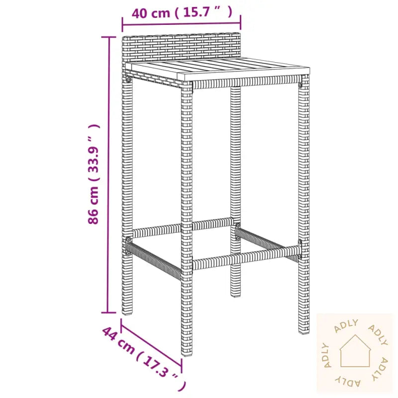 Hagebarsett 3 Deler Grå Polyrotting Og Heltre Akasie