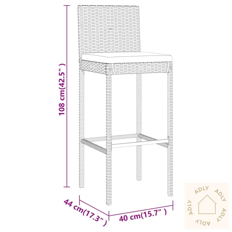 Hagebarsett Med Puter 9 Deler Grå Polyrotting