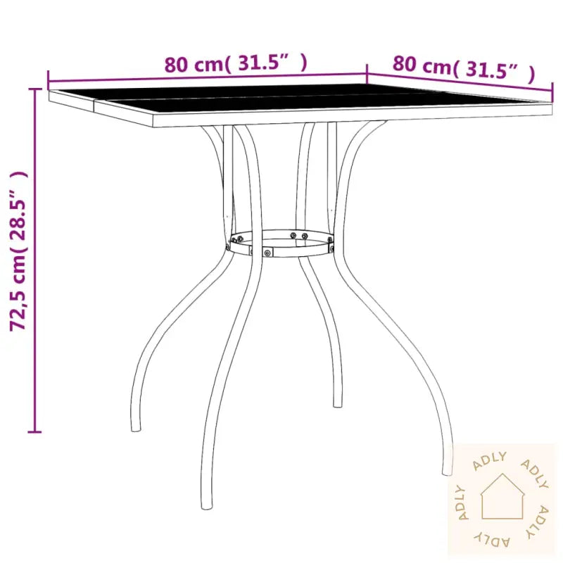 Utendørs Spisestue 5 Deler Antrasitt Stål