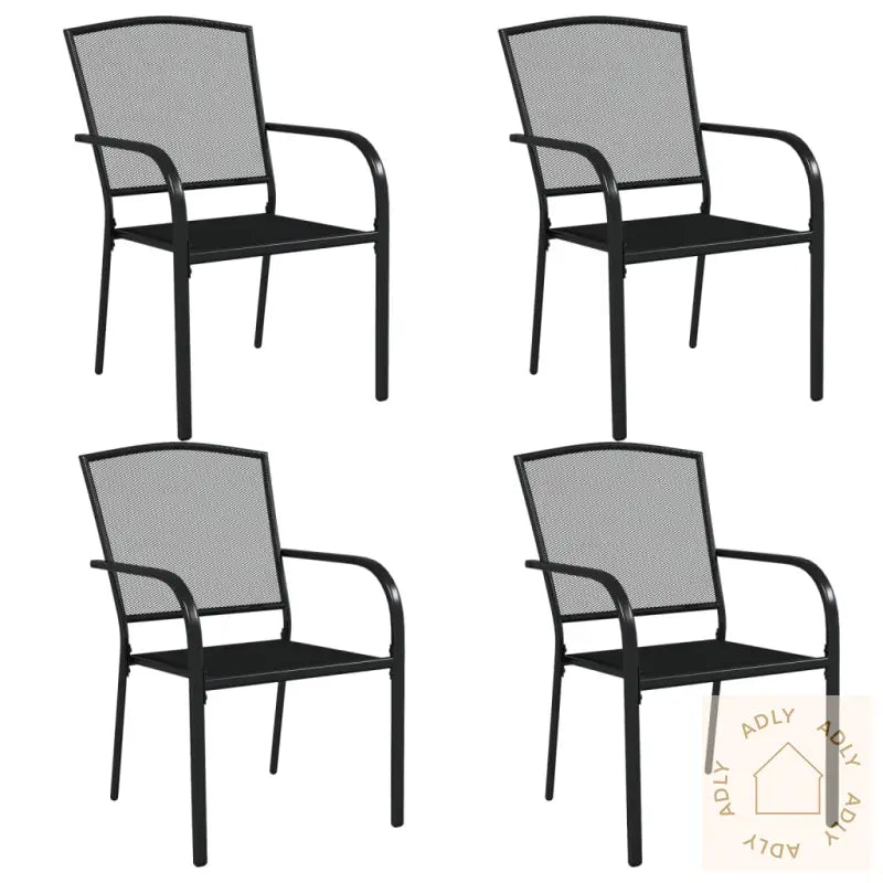 Utendørs Spisestue 5 Deler Antrasitt Stål