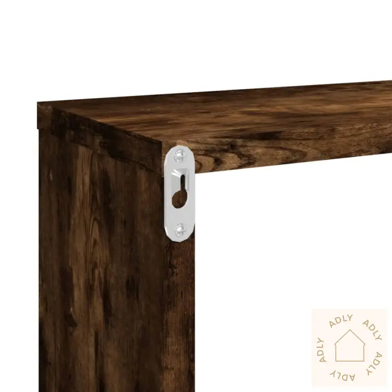 Vegghyller Kube 2 Stk Røkt Eik 80X15X26,5 Cm Konstruert Tre