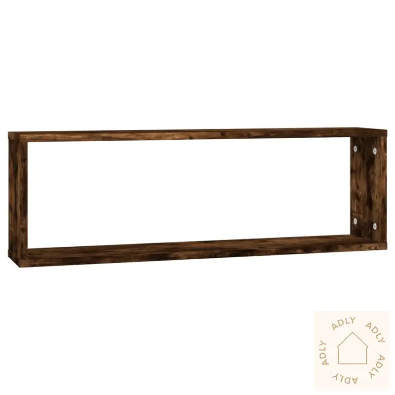 Vegghyller Kube 2 Stk Røkt Eik 80X15X26,5 Cm Konstruert Tre
