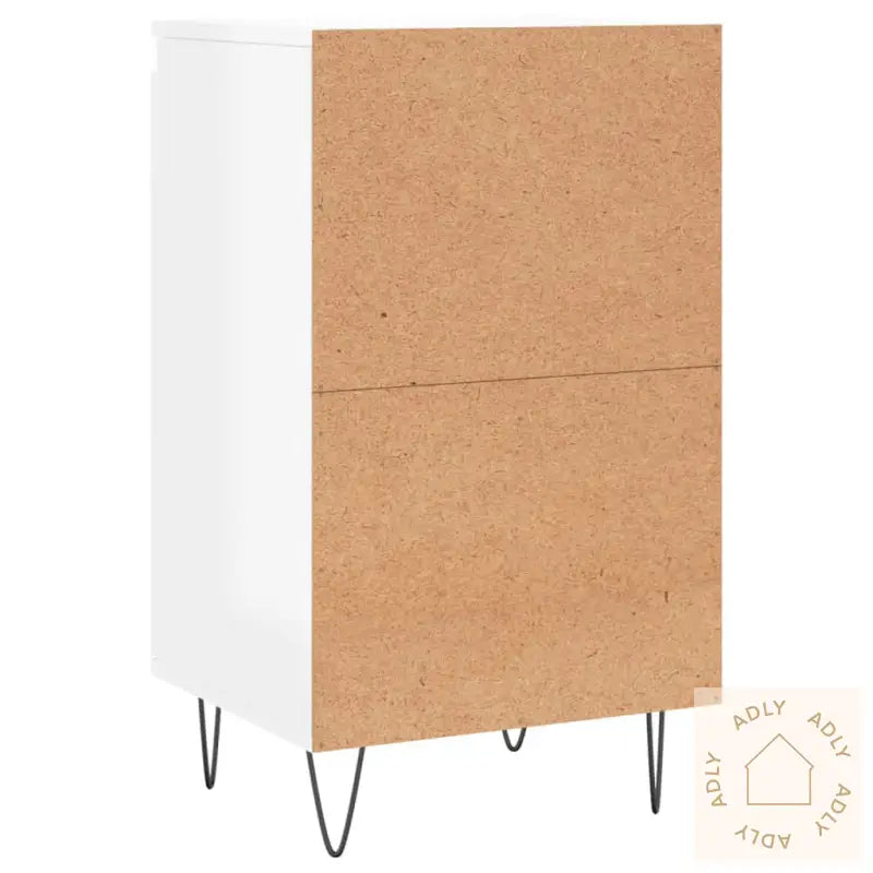 Skjenker 2 Stk Høyglans Hvit 40X35X70 Cm Konstruert Tre