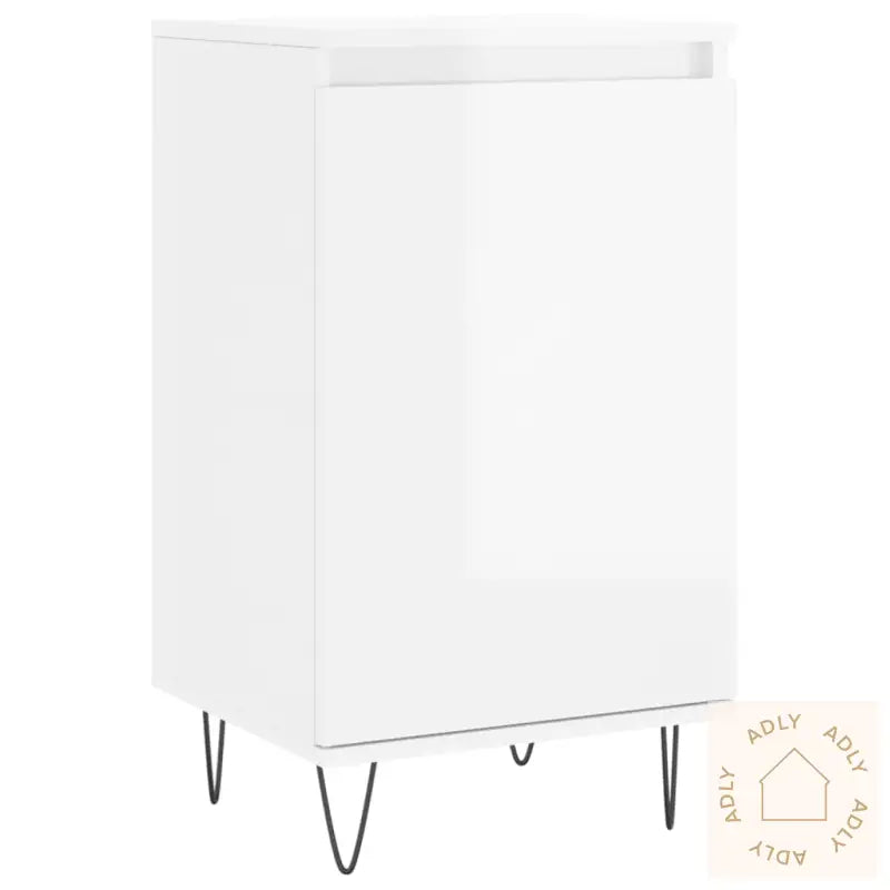 Skjenker 2 Stk Høyglans Hvit 40X35X70 Cm Konstruert Tre