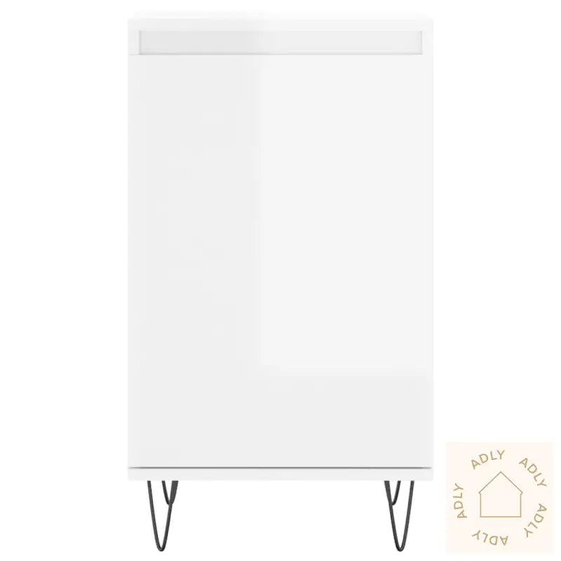 Skjenker 2 Stk Høyglans Hvit 40X35X70 Cm Konstruert Tre