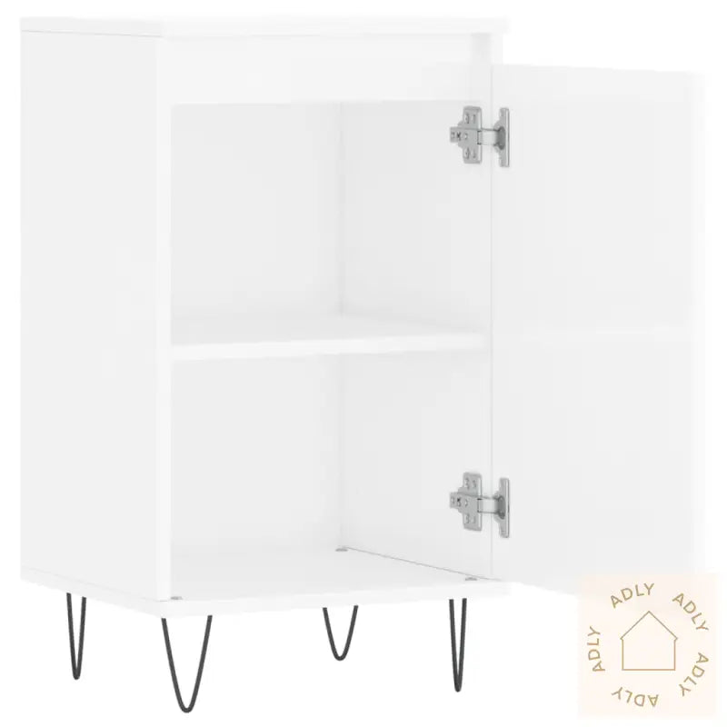 Skjenker 2 Stk Høyglans Hvit 40X35X70 Cm Konstruert Tre