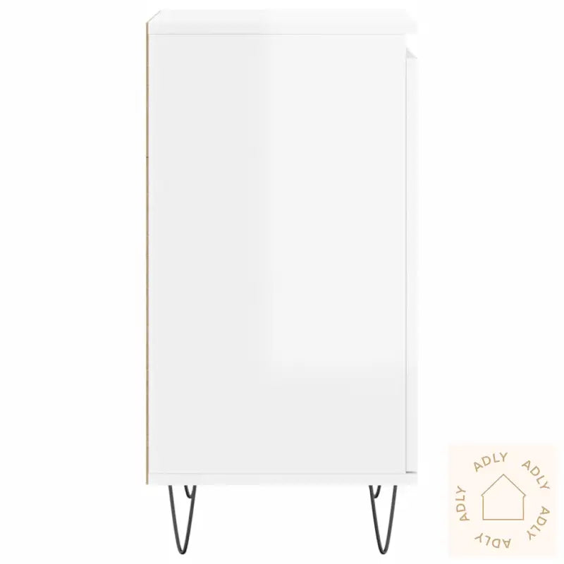 Skjenker 2 Stk Høyglans Hvit 40X35X70 Cm Konstruert Tre