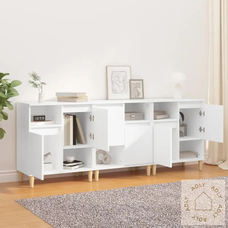 Skjenker 3 Stk Hvit 60X35X70 Cm Konstruert Tre