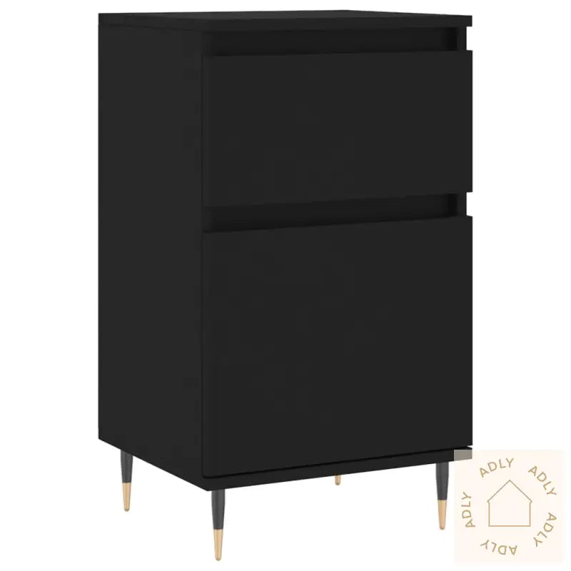 Skjenk 2 Stk Svart 40X35X70 Cm Konstruert Tre