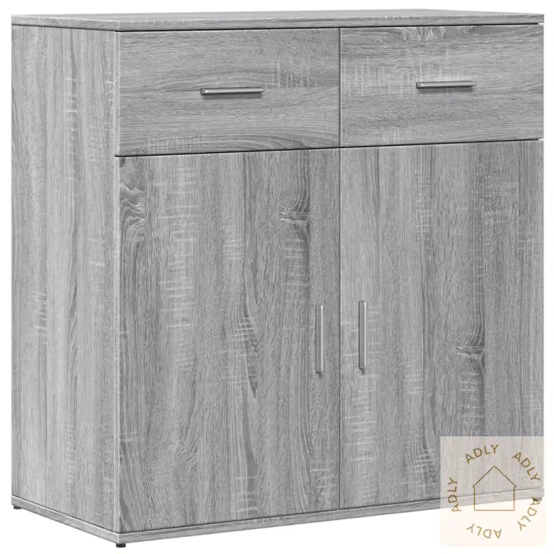 Skjenker 2 Stk Grå Sonoma 79X38X80 Cm Konstruert Tre