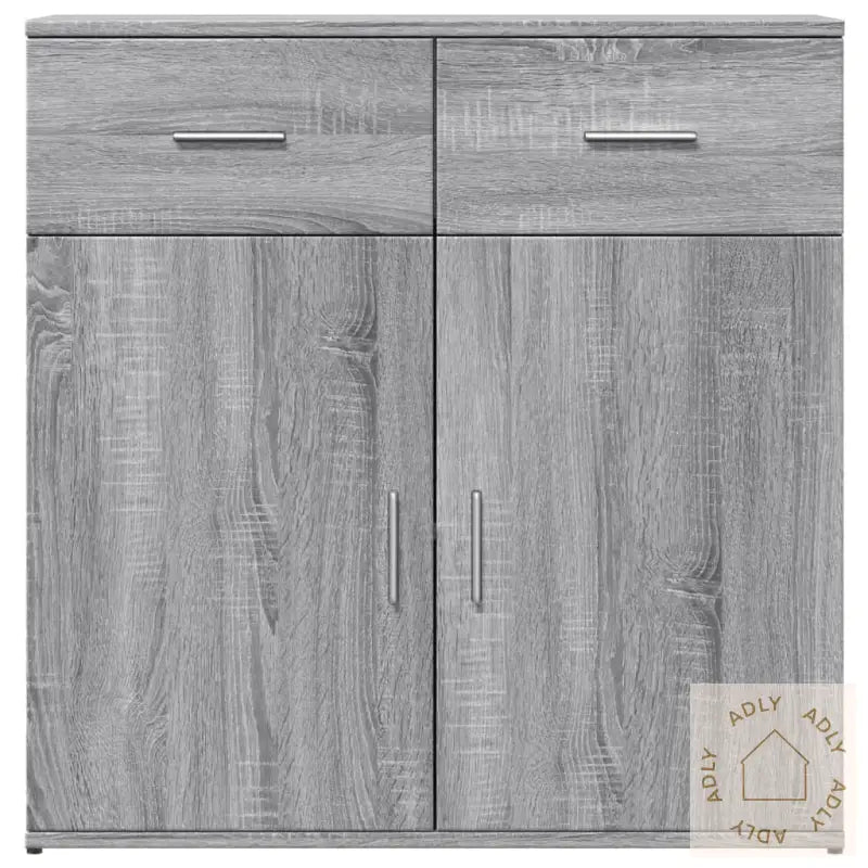 Skjenker 2 Stk Grå Sonoma 79X38X80 Cm Konstruert Tre