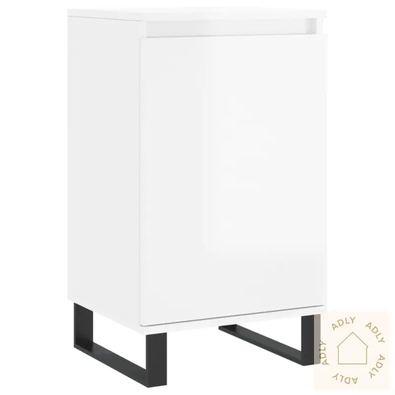 Skjenker 2 Stk Høyglans Hvit 40X35X70 Cm Konstruert Tre
