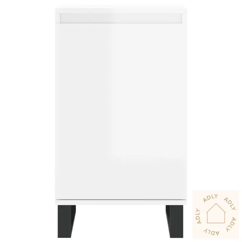 Skjenker 2 Stk Høyglans Hvit 40X35X70 Cm Konstruert Tre