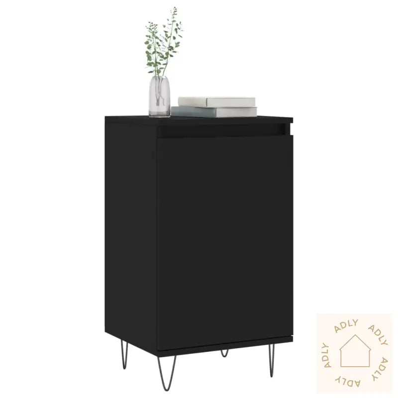 Skjenk 2 Stk Svart 40X35X70 Cm Konstruert Tre