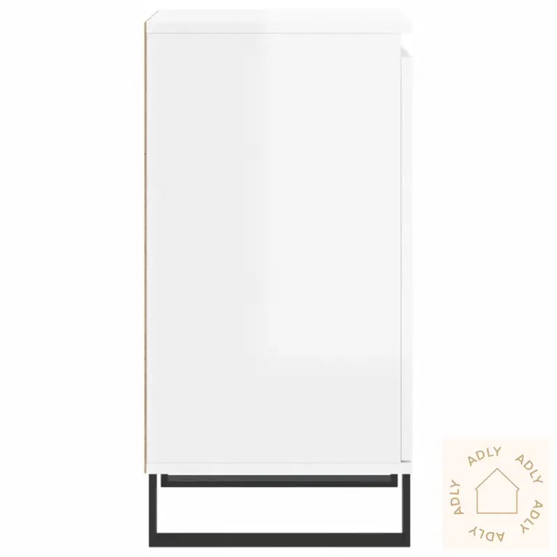 Skjenker 2 Stk Høyglans Hvit 40X35X70 Cm Konstruert Tre