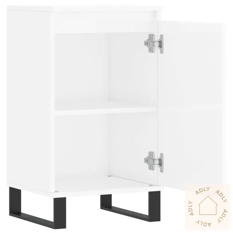 Skjenker 2 Stk Høyglans Hvit 40X35X70 Cm Konstruert Tre