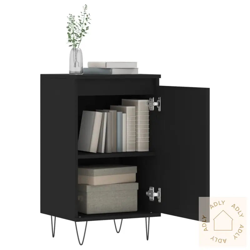 Skjenk 2 Stk Svart 40X35X70 Cm Konstruert Tre