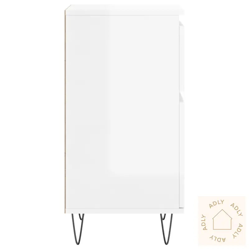Skjenker 2 Stk Høyglans Hvit 40X35X70 Cm Konstruert Tre