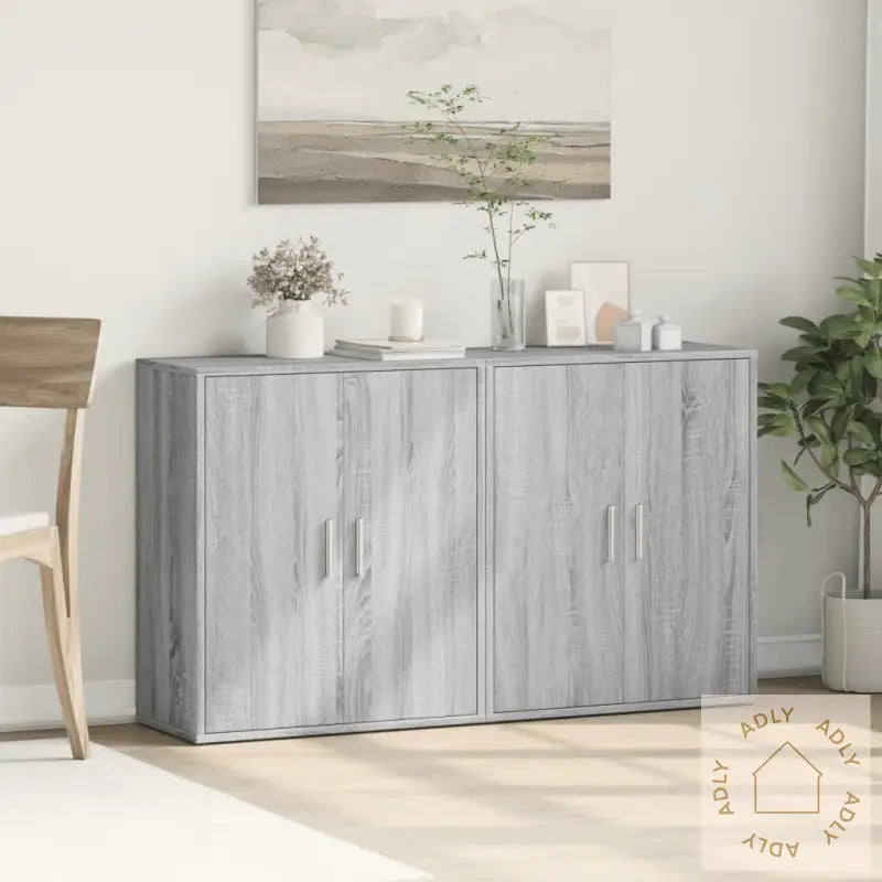 Skjenker 2 Grå Sonoma 60X31X70 Cm Konstruert Tre