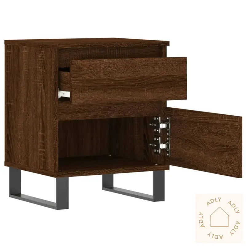 Nattbord 2 Stk Brun Eik 40X35X50 Cm Konstruert Tre