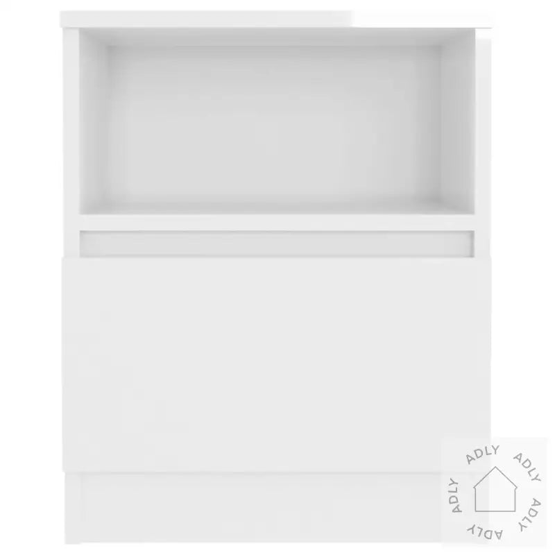 Nattbord Høyglans Hvit 40X40X50 Cm Konstruert Tre