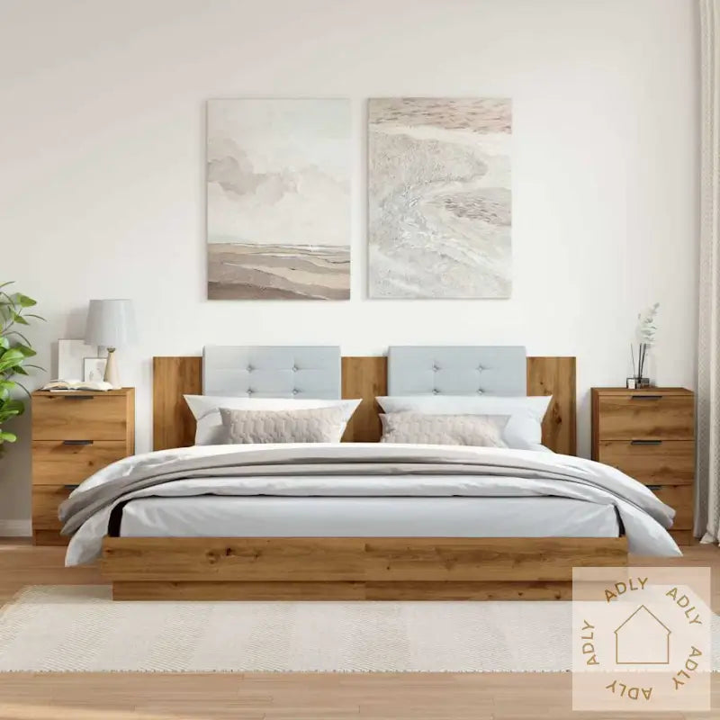 Nattbord 2 Stk Artisan Eik 40X36X65 Cm Konstruert Tre