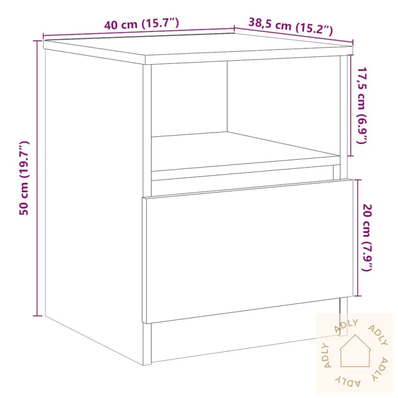 Nattbord 2 Stk Artisan Eik 40X40X50 Cm Konstruert Tre