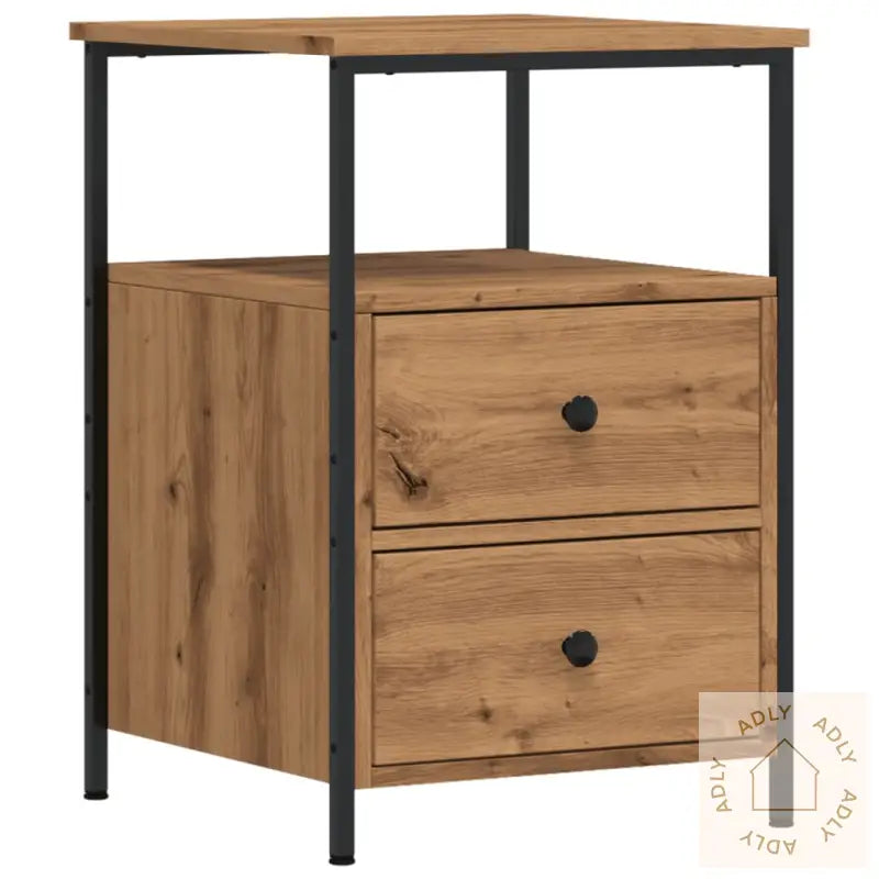 Nattbord 2 Stk Artisan Eik 34X35,5X50 Cm Konstruert Tre