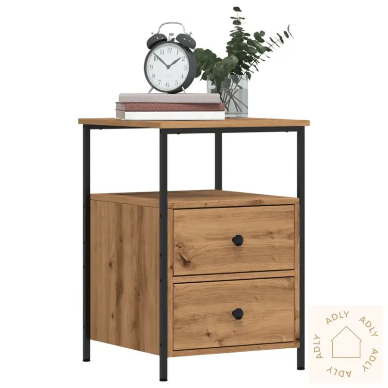 Nattbord 2 Stk Artisan Eik 34X35,5X50 Cm Konstruert Tre