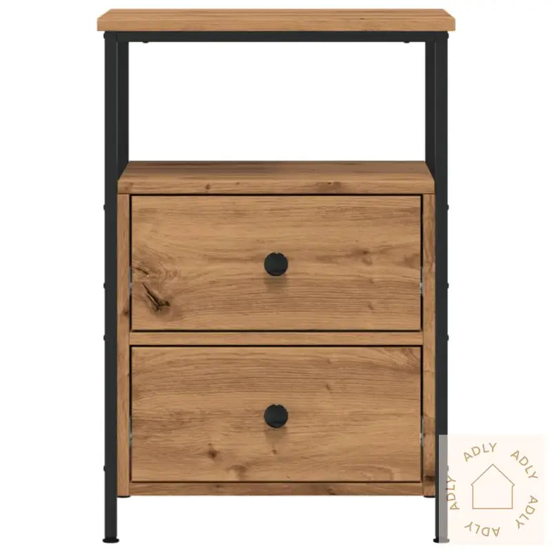 Nattbord 2 Stk Artisan Eik 34X35,5X50 Cm Konstruert Tre