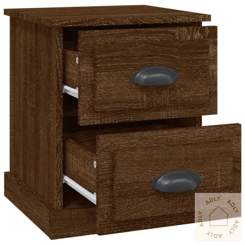 Nattbord 2 Stk Brun Eik 39X39X47,5 Cm Konstruert Tre