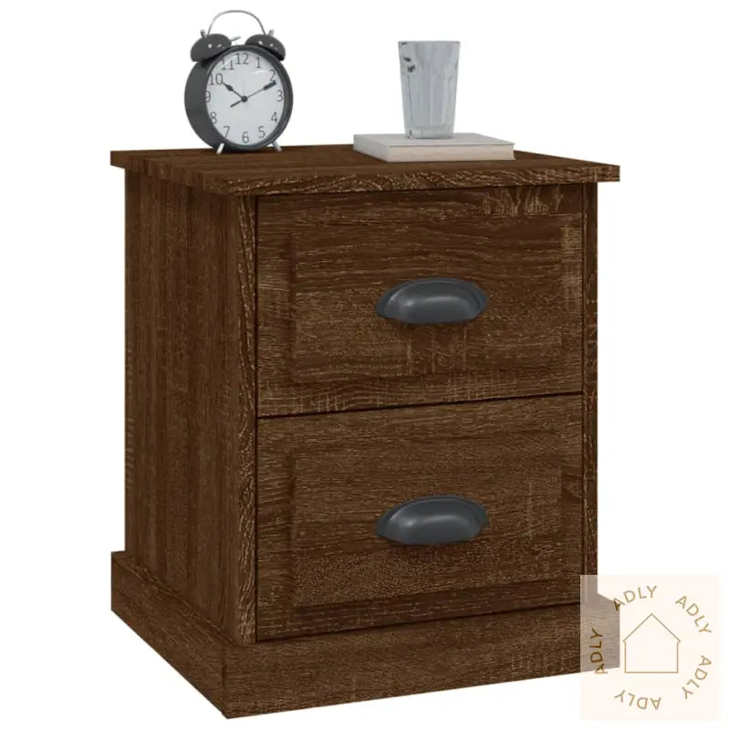 Nattbord 2 Stk Brun Eik 39X39X47,5 Cm Konstruert Tre
