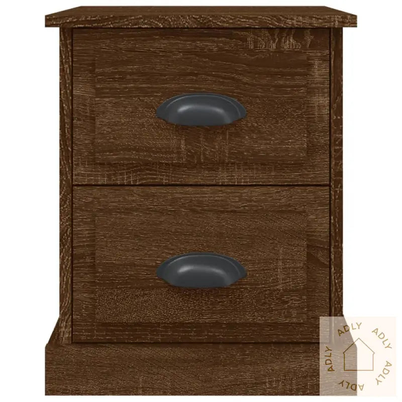 Nattbord 2 Stk Brun Eik 39X39X47,5 Cm Konstruert Tre