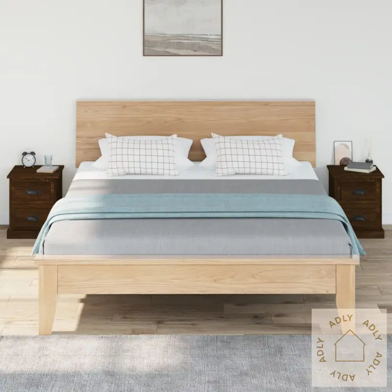 Nattbord 2 Stk Brun Eik 39X39X47,5 Cm Konstruert Tre