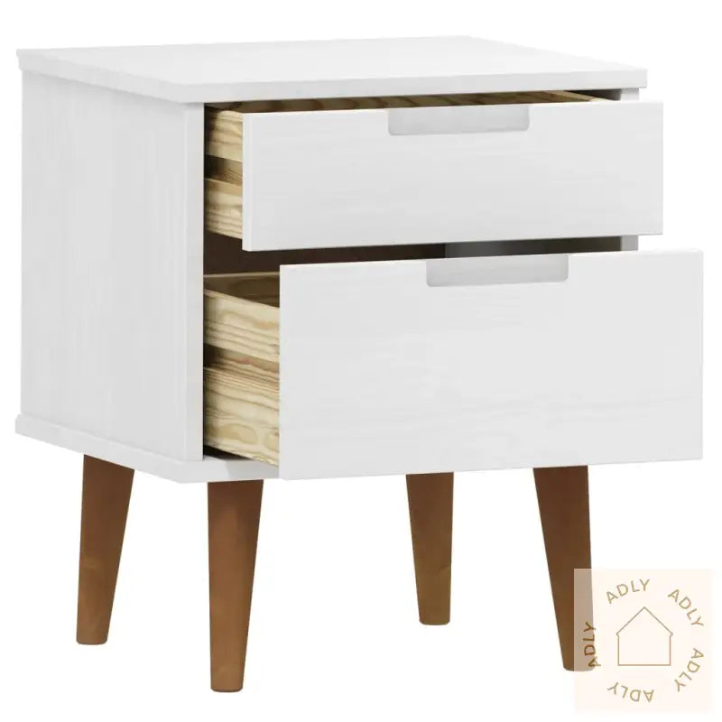 Nattbord Molde Hvit 40X35X48 Cm Heltre Furu