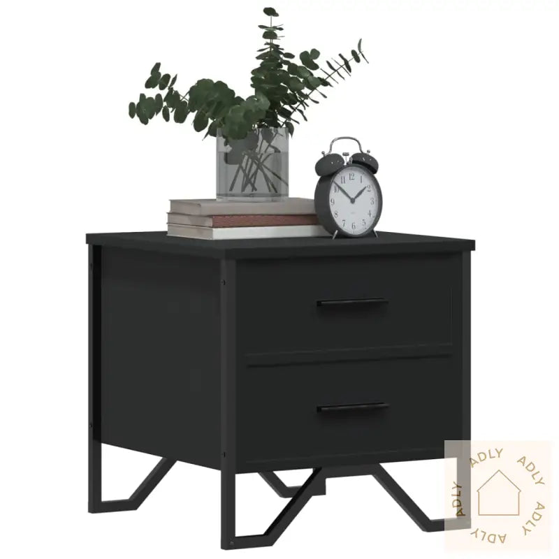 Nattbord 2 Stk Svart 40X41X40 Cm Konstruert Tre