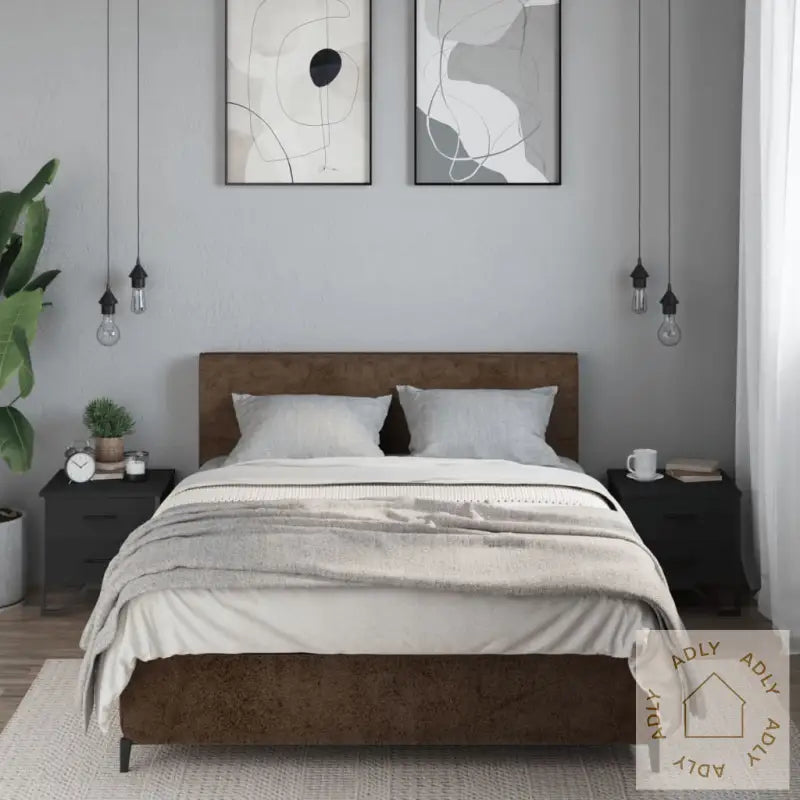 Nattbord 2 Stk Svart 40X41X40 Cm Konstruert Tre