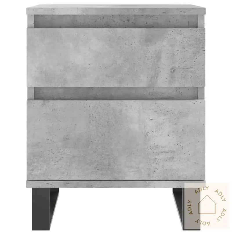 Nattbord 2 Stk Betonggrå 40X35X50 Cm Konstruert Tre